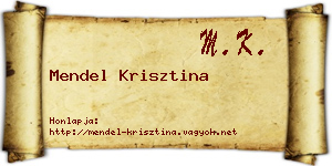 Mendel Krisztina névjegykártya